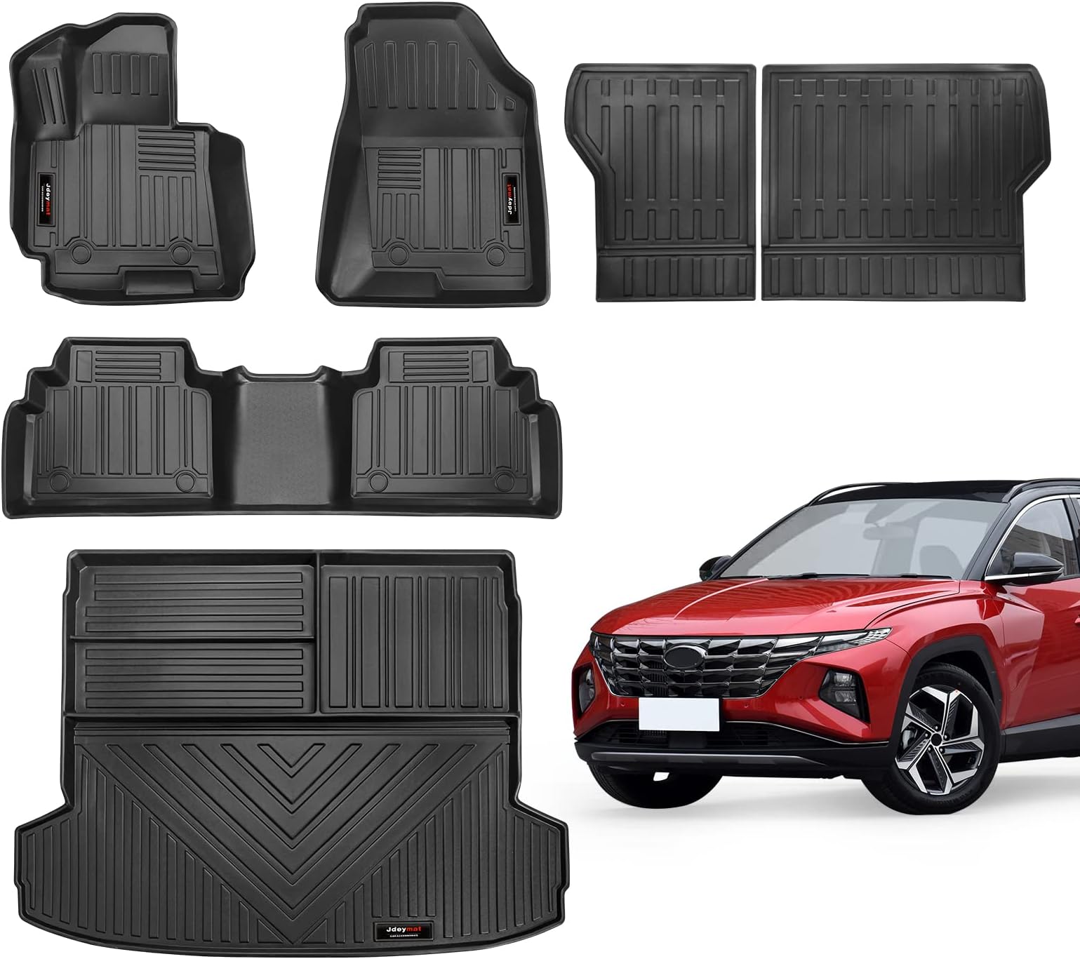 Jdeymat Custom All Weather Floor Mats & Cargo Liner & Backrest Mats Set ...