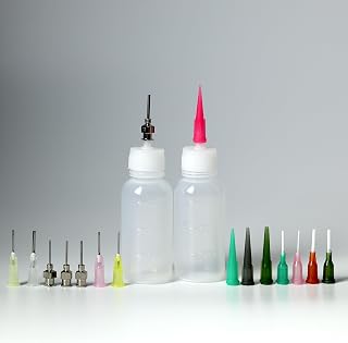 Jagua Henna Temporary Tattoo Kit - 2 pcs Applicator Bottles with 16 Tips Needles for Mehendi Tattoo Cone Paste | Beginners Heena Ramadan Kit Practice Set