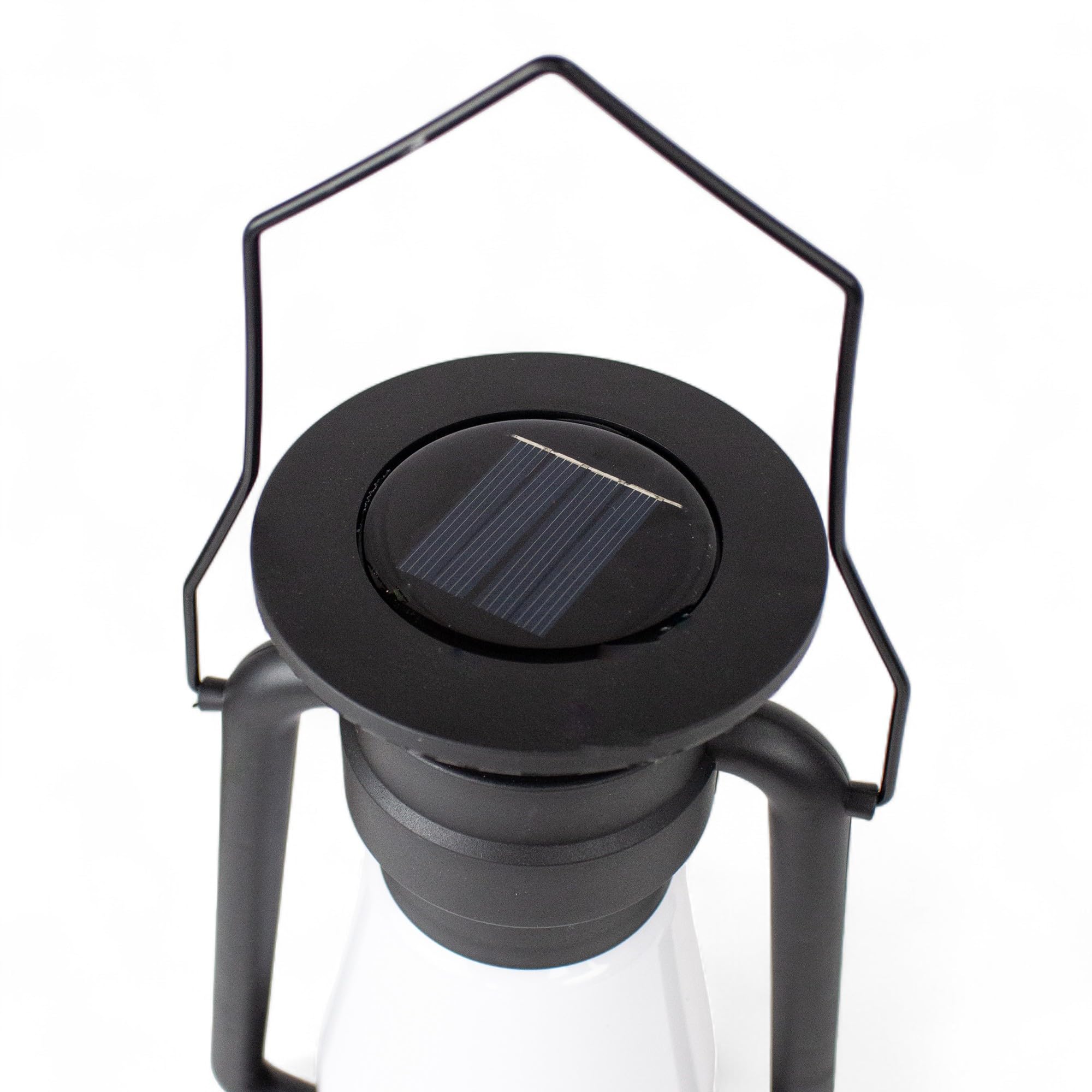 Lanterna solare esterna - spillo - Lampada a LED, lanterne a batterie, lampada solare da giardino + pendente, regolabile + luce calda, terrazza e giardino - 19 x 30 cm, interno/esterno, nero, pannello