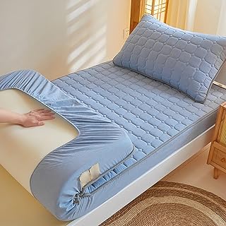 Colchón de futón japonés grueso para dormitorio de estudiantes, extra esponjoso y fácil de plegar, color azul claro, 90 x 190 cm