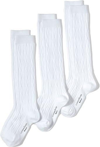 Lands End Girls Solid Cable Knee Socks 3-pack