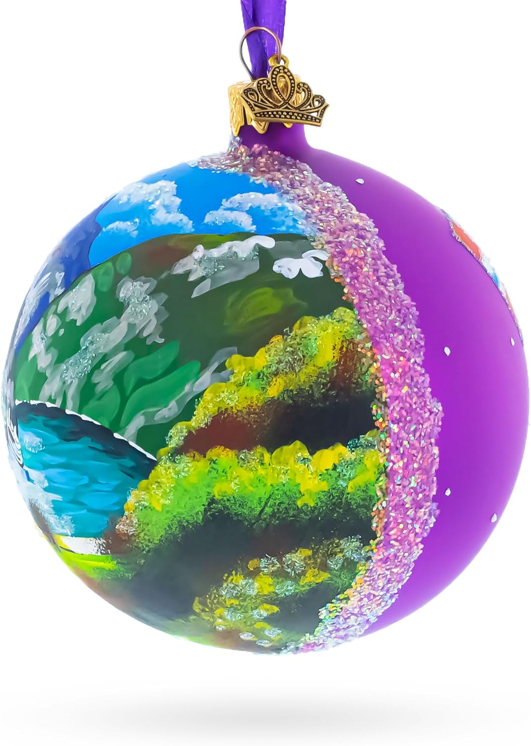 Geirangerfjord, Norway Glass Ball Christmas Ornament 4 Inches