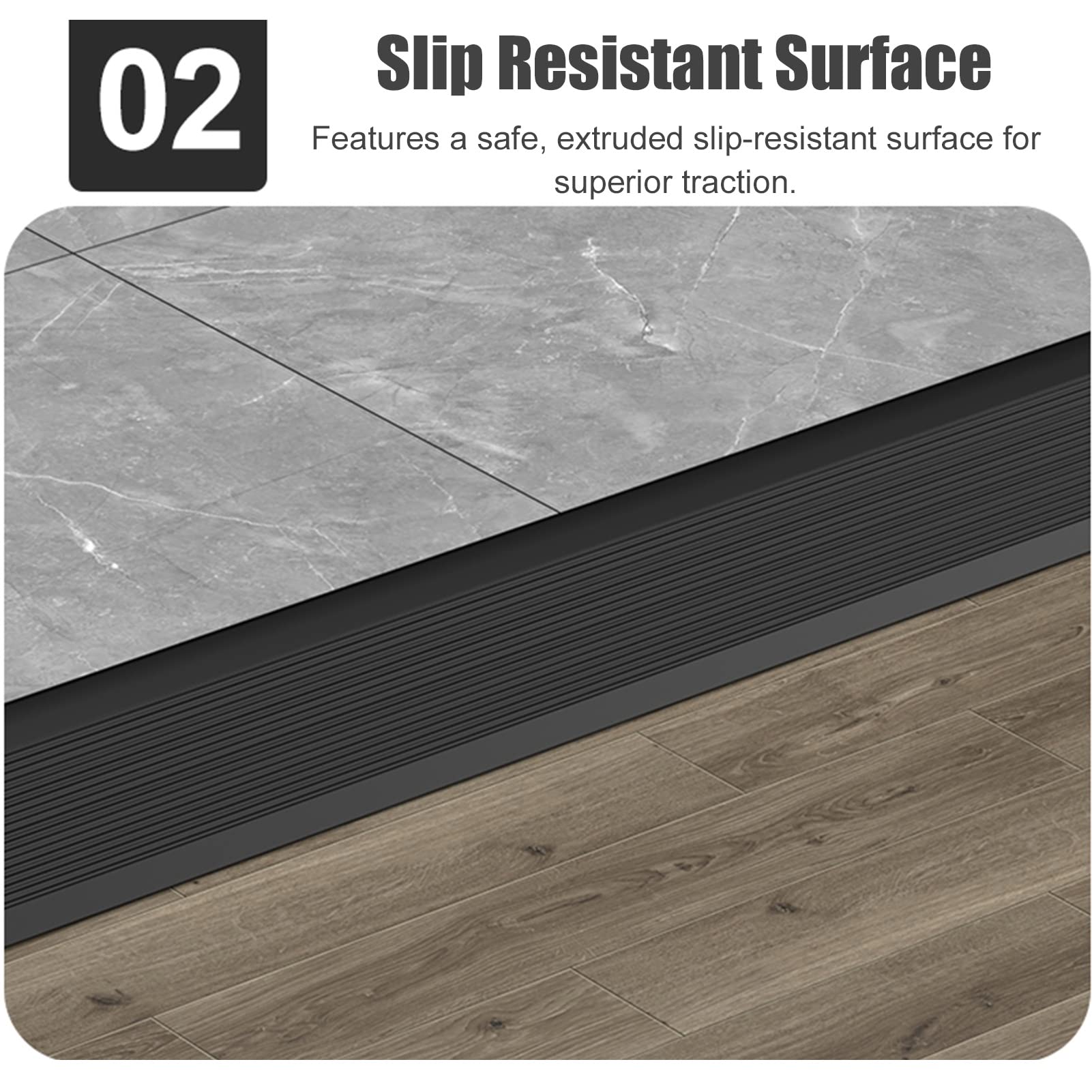 Genérico Perfil de transición metálico Extra Ancho de 10 cm, Borde de Aluminio para alfombras en Suelos laminados de Madera/baldosas (Color: Negro, Tamaño: Longitud 120 cm/47,2 Pulgadas)