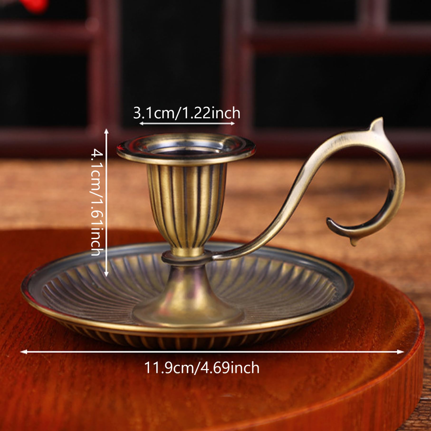 Portacandele Home Set In Porcellana Nero/Oro - Con Vassoio Legno - Decorazione Tavolo Stile Campagna Arredamento Casa Elegante