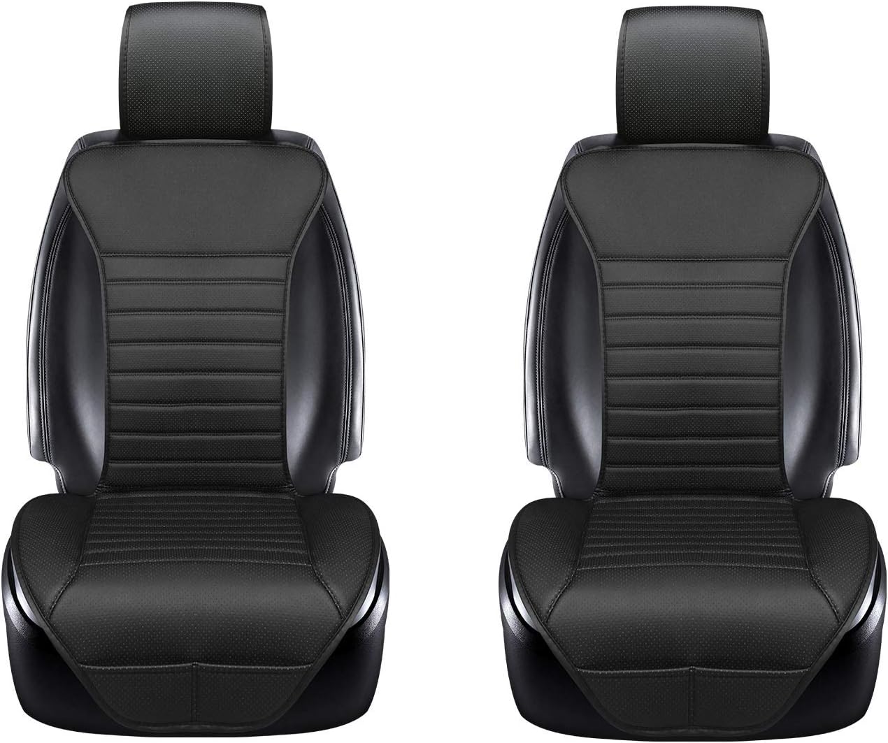 2-Pack Black PU Leather Car Seat Cover