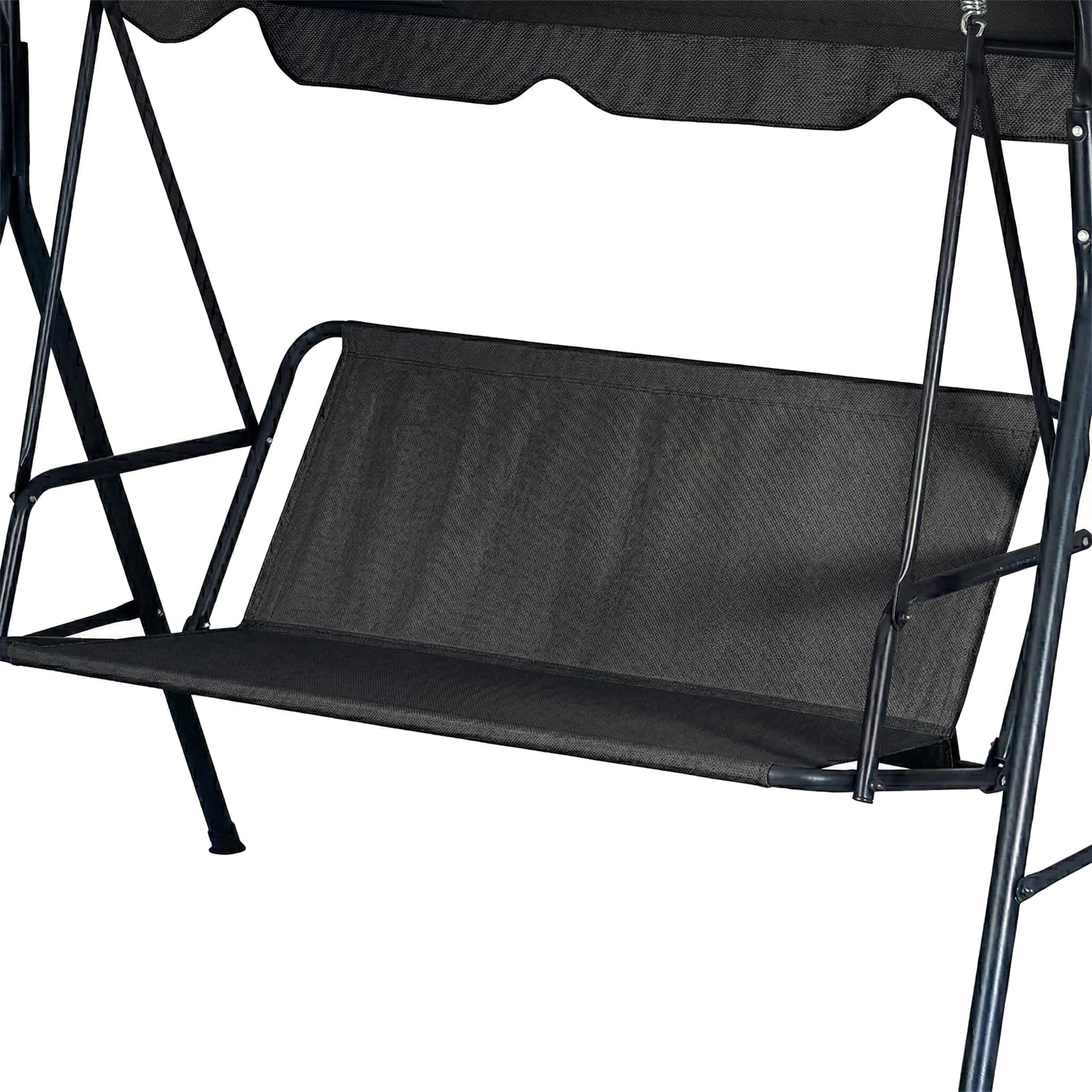 Bacover Black Swing Seat Cover Replacement Fabric, 600D Oxford Waterproof Heavy Duty Patio Swing Seat Replacement Cover For 2/3 Seater Porch Garden Outdoor, Tear Resistant,,160X58x58cm