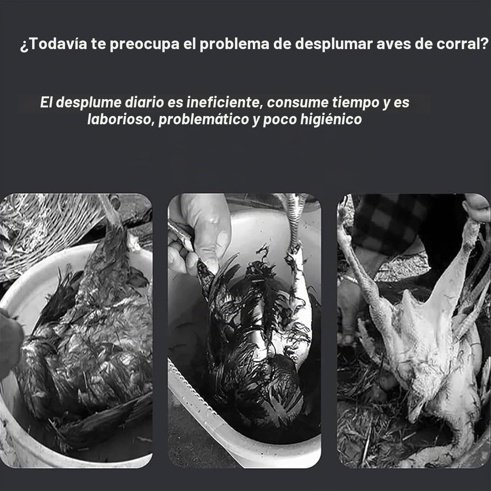 Máquina Desplumadora de Pollo Máquina Desplumadora de Aves de Corral Pluma Automática para Aves de Corral Pájaro Pato Pavo Codorniz Granja (Solo Pájaros Pequeños Como)