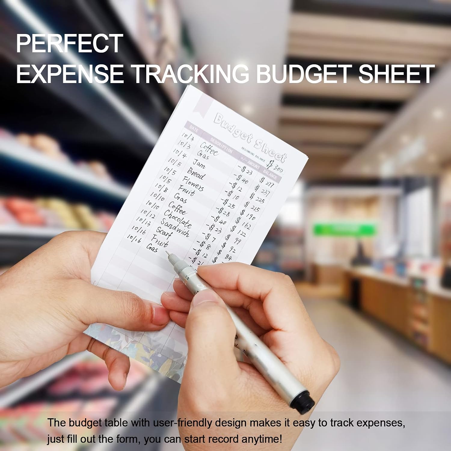 Set of 60 Expense Tracker Budget Sheets, Cash Expenditure Manager, Four Styles, Double Side Print, Vertical Layout, for Budgeting, Budget Env elopes, Cash Envelope Wallet, Budget Planner : Office Products