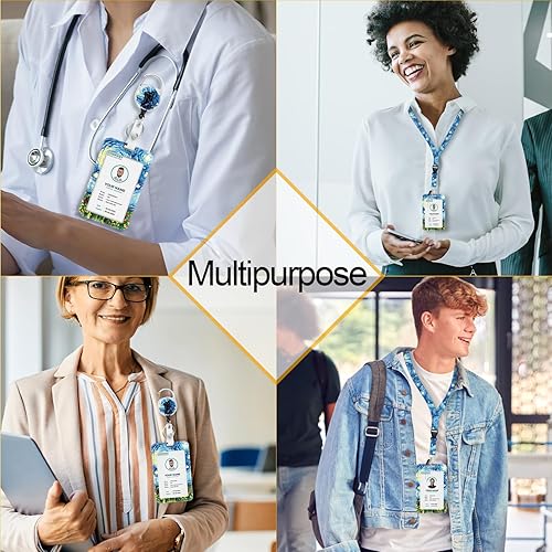 Miniatura 10 de Cordones del día de San Patricio para insignias de identificación, bonito soporte para tarjetas de identificación con clip de carrete retráctil,