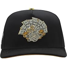 Ferreti Hats FT160 Money Hat for Men & Women - Premium Adjustable Black Snapback Hat, Gorras para Hombre Originales - Black Baseball Cap for Men