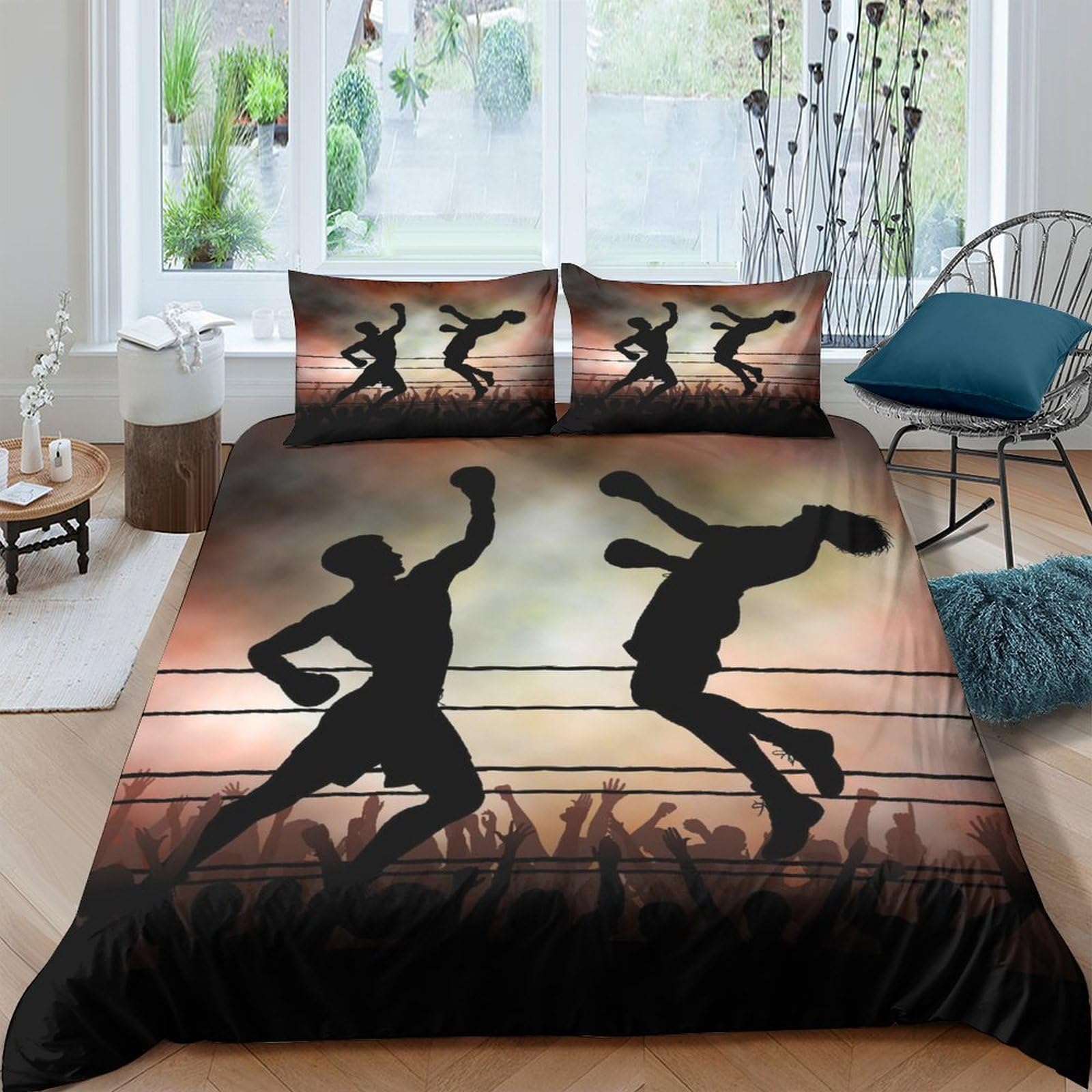 Ctjqhvkz Style-9 3D Printed Basketball Silhouette Fitted Sheet Microfiber Soft Breathable Sunset Sports Mattress Cover For Bedroom Dorm Decor Single（135X200cm）