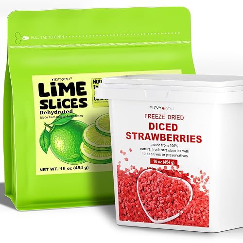 16 Oz/1lb Freeze Dried Strawberries Pieces & Dehydrated Lime Slices