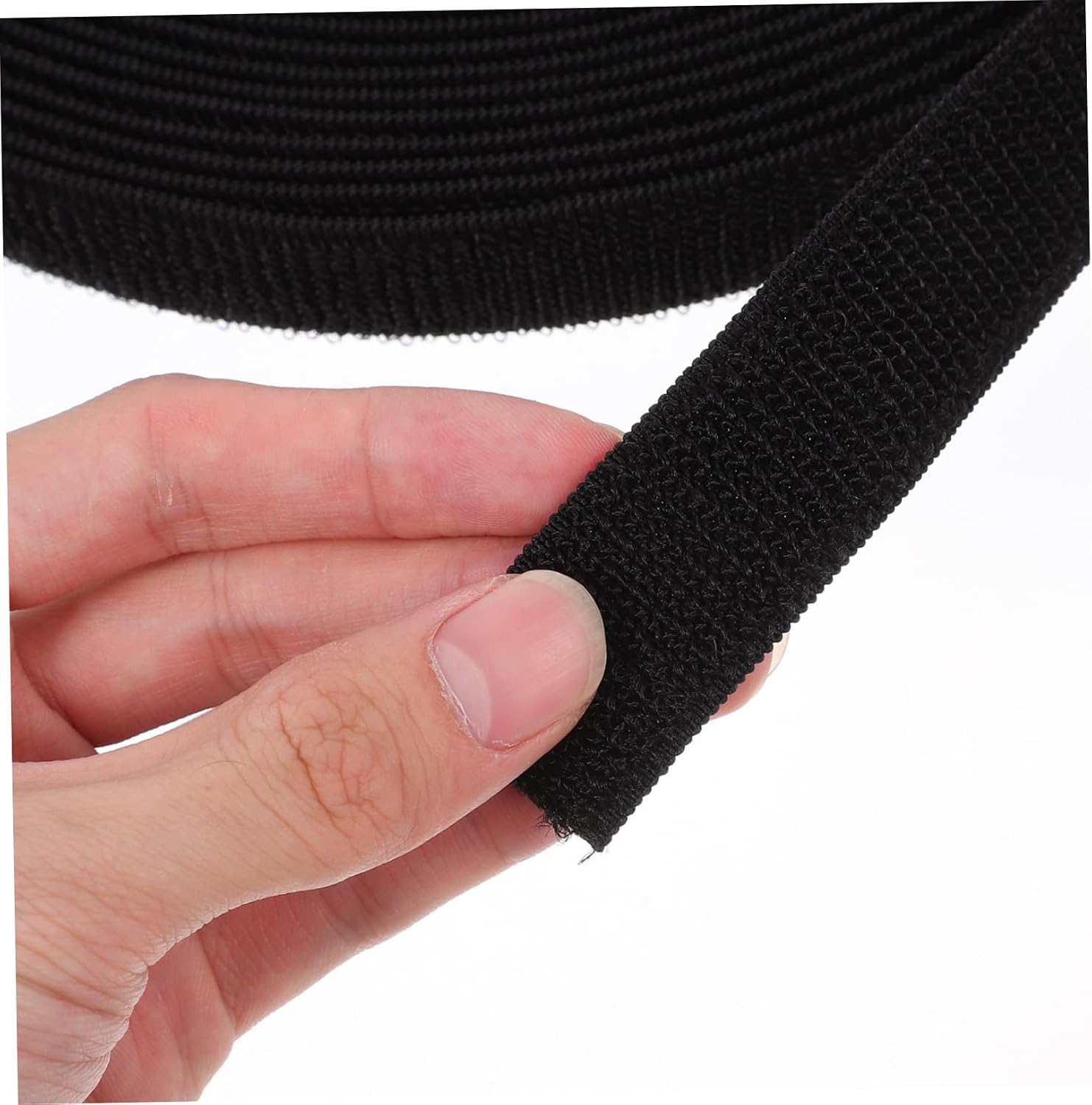 Heavy Duty Tape Stretch Band for Elastic Hook Loop Fasteners Nylon Belt Strap Yards Black