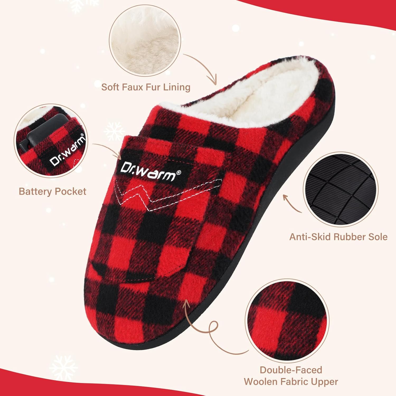Dr.Warm Heated Slippers Battery Detail