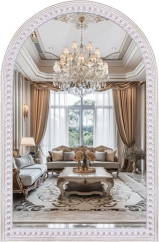 Miniatura 12 de Espejo de pared redondo de madera de 24 pulgadas con marco de cuentas, espejos circulares decorativos rústicos para sala de estar, entrada, baño