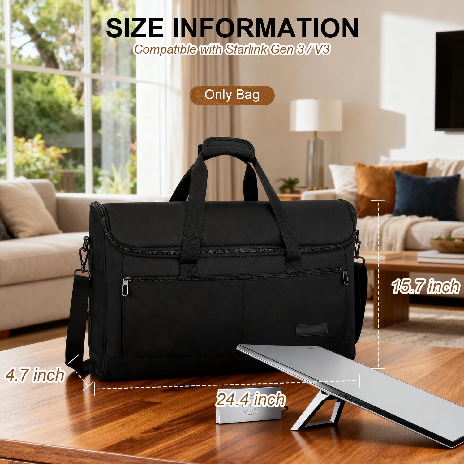 Starlink - Custodia da viaggio per la terza generazione, impermeabile, con grande tasca e imbottitura spessa per accessori per parabole satellitari, organizer portatile per campeggio, uso