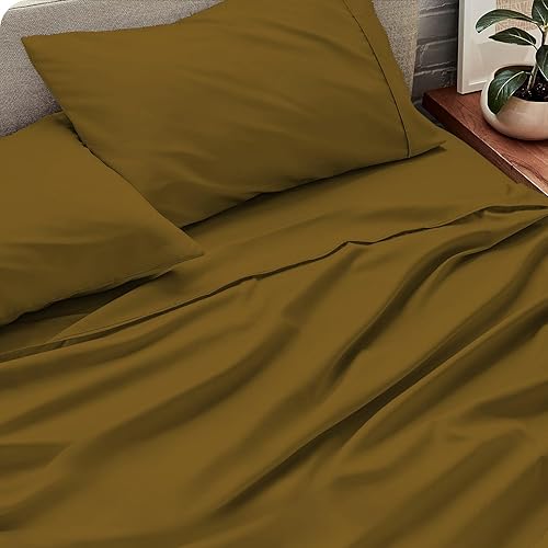 Miniatura 6 de SL SUPREME LINEN Silver Stripe - Juego de sábanas de 4 piezas, 100% algodón egipcio de 600 hilos, bolsillo profundo de 21 pulgadas, colección de