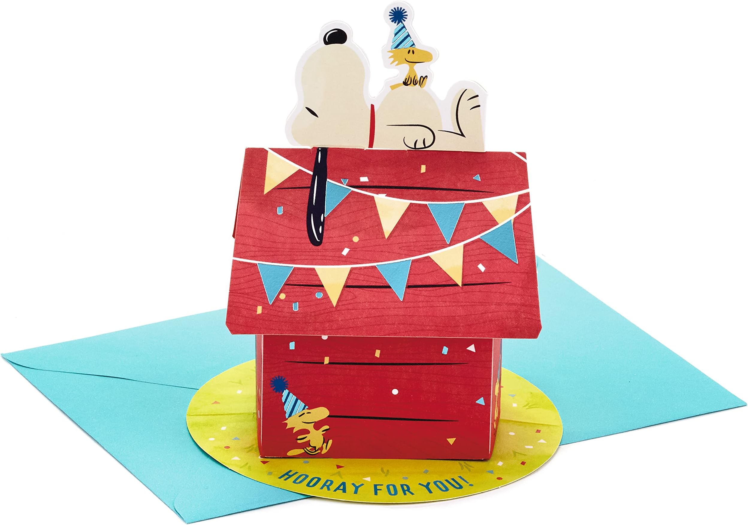 Hallmark Paper Wonder Peanuts Pop Up Birthday Card (Snoopy Dog House)