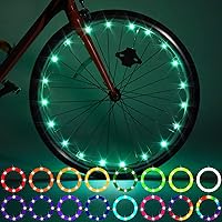 Vista 1 de Waybelive 2 Pack LED Bike Wheel Light, Remote Control Bicycle Tire LED Light, Wheelchair Light, 16 Color Change by Yourself, Waterproof, Super