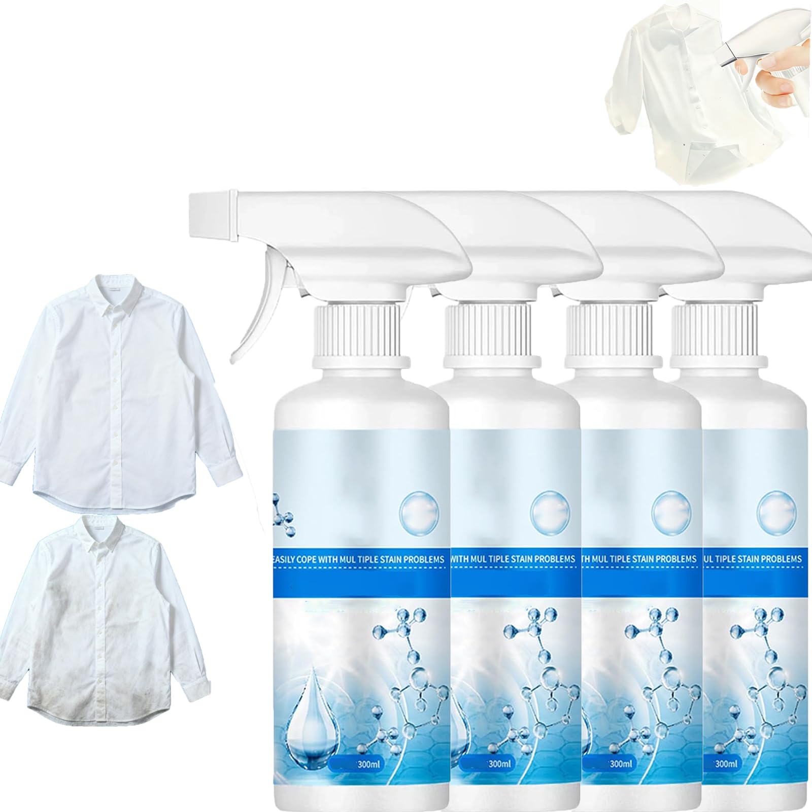 300 ml detergentu w sprayu, środek do usuwania plam z odzieży, usuwania plam z oleju, czyszczenie na sucho w domu, środek do usuwania plam i plam w domu (4 szt.)
