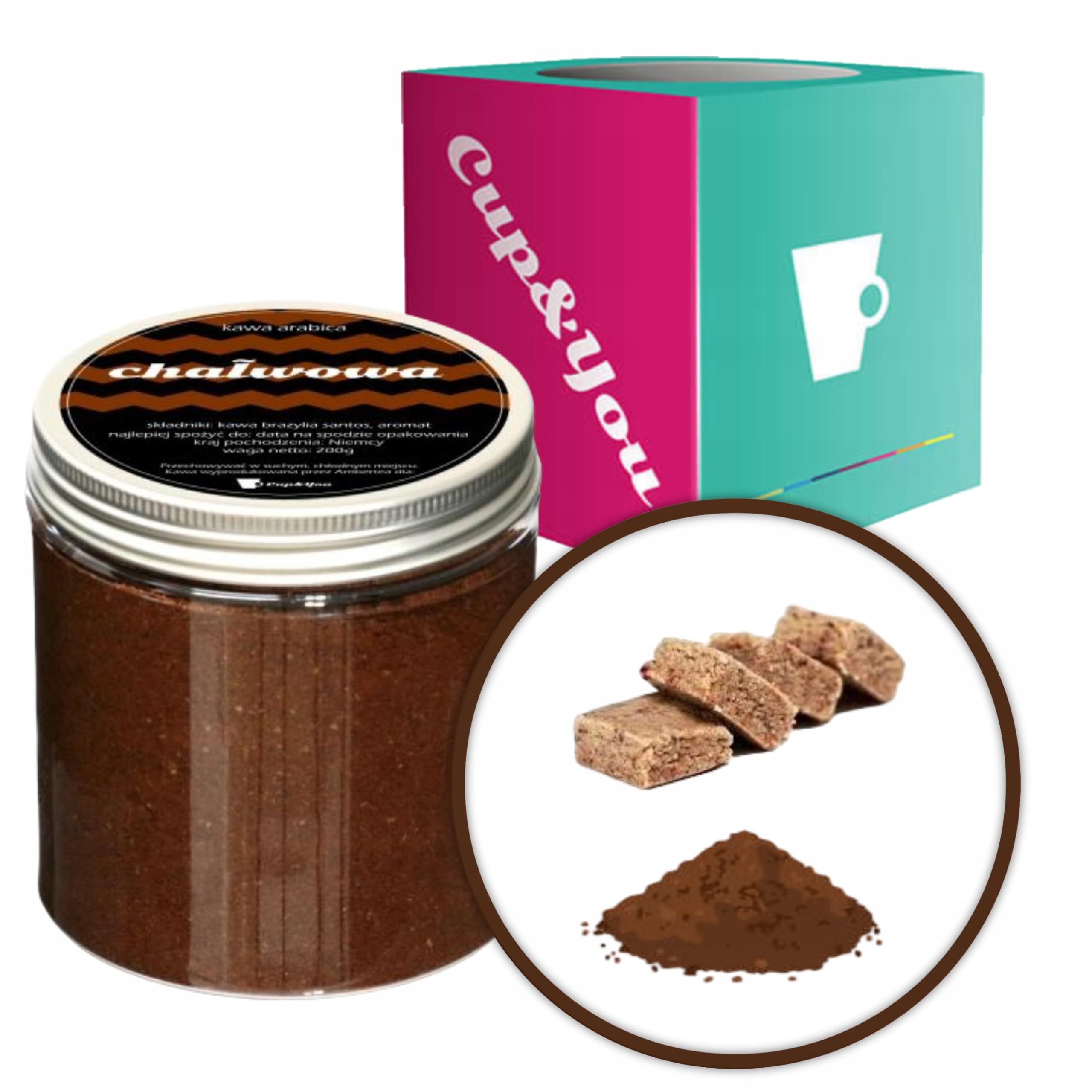 Kawa aromatyzowana o smaku CHAŁWOWYM mielona deserowa ARABICA Cup&You 200g na prezent upominek dla kobiety mężczyzny faceta mamy taty żony męża