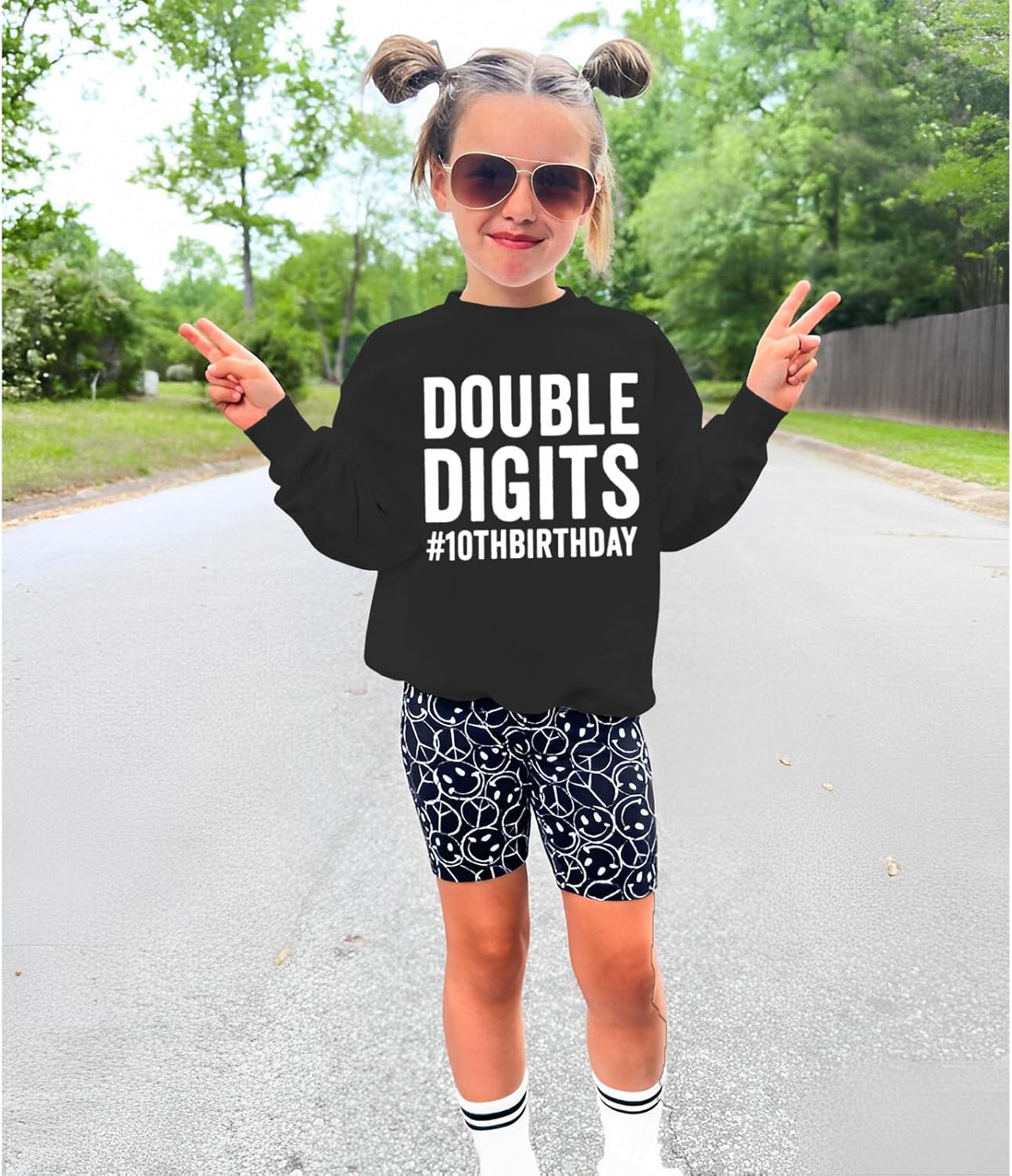 10th Birthday Outfits Boy Girl Double Digits Sweatshirt Ten Years Old Pullover Tops Long Sleeve Shirts Fall Clothes - Image 3