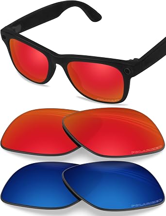 عدسات بديلة مستقطبة BLAZERBUCK متوافقة مع Ray-Ban Meta Wayfarer RW4006 | RW4012 Gen 2 نظارة شمسية مقاس 50 مم - قطعتان