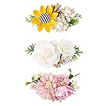 Flower Hair Clips Set-Cherrboll 3pcs Floral Hair Bow Accessories for Baby Girl Toddles Teen Gifts