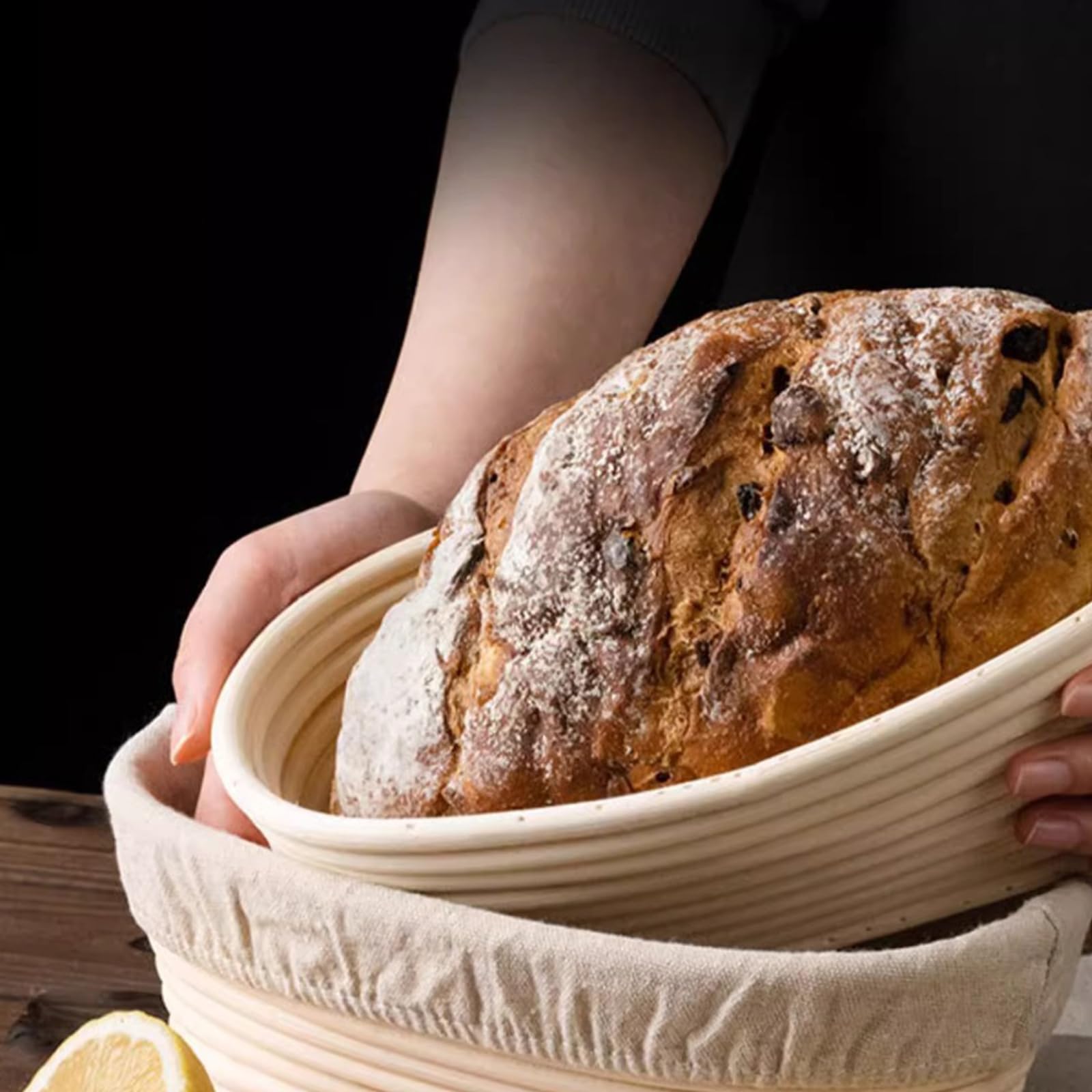 Yuehuam Banneton - Cesta de prueba de pan de 6 pulgadas, redonda de 6 pulgadas, cesta de prueba de masa madre Banneton, cuenco a prueba de masa con forros, perfecto para hornear pan y suministros para