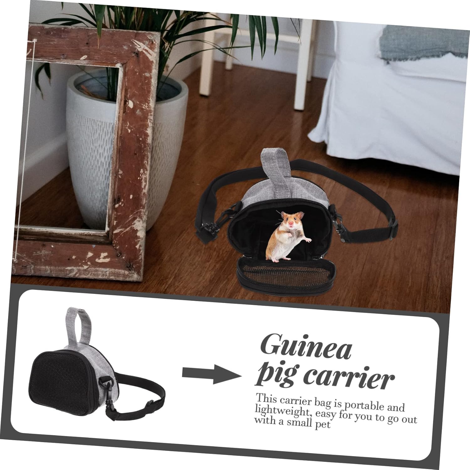 Yardwe 4pcs Portable Small Pet Carrier Bag for Hamster Breathable Zipper Design for Easy Open Close Outdoor Accessory