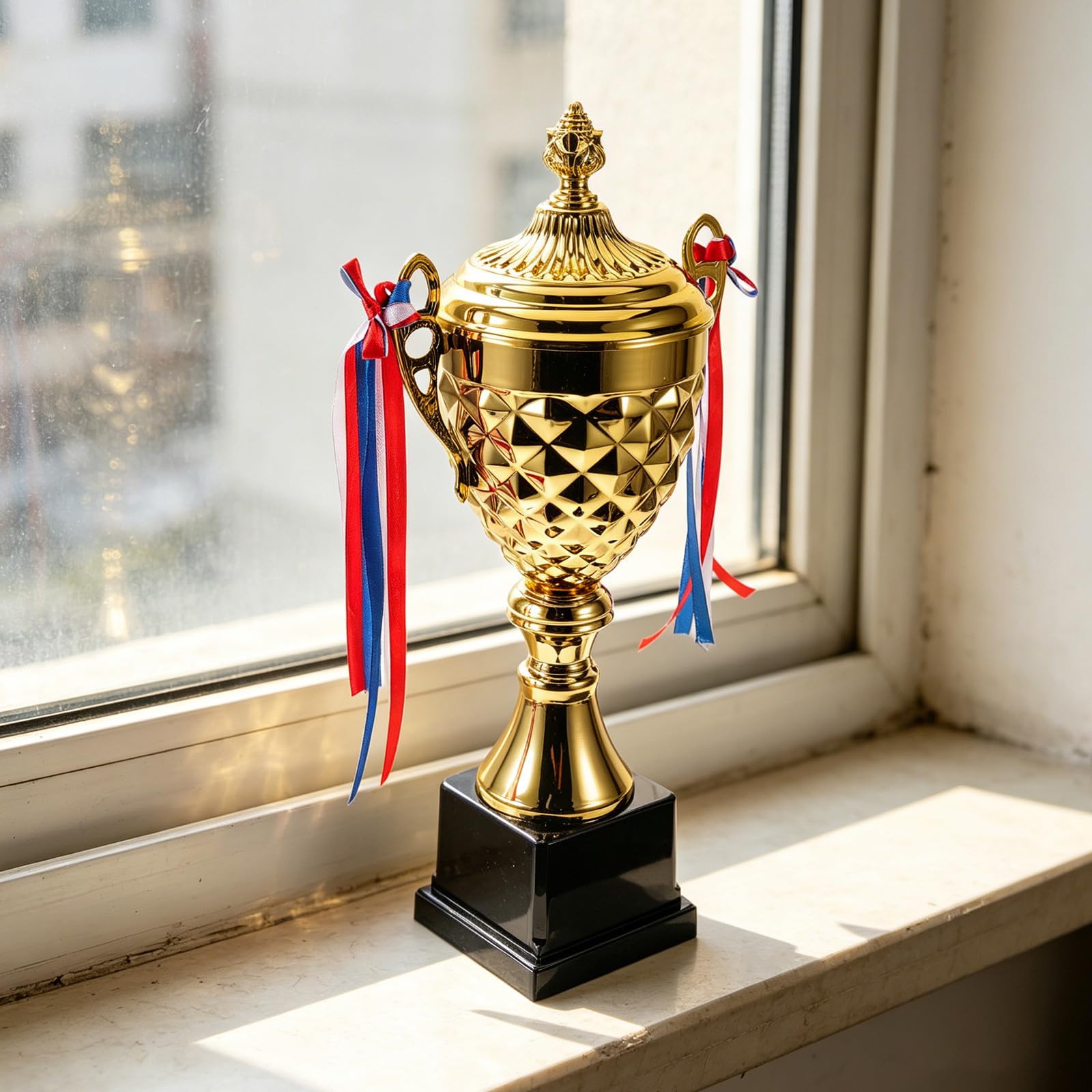 Sporttrophäen Auszeichnungsset aus Metall in Gold mit Elegantem Design und Band für Schulwettbewerbe und Firmen Turniere zur Anerkennung Sportlicher Leistungen