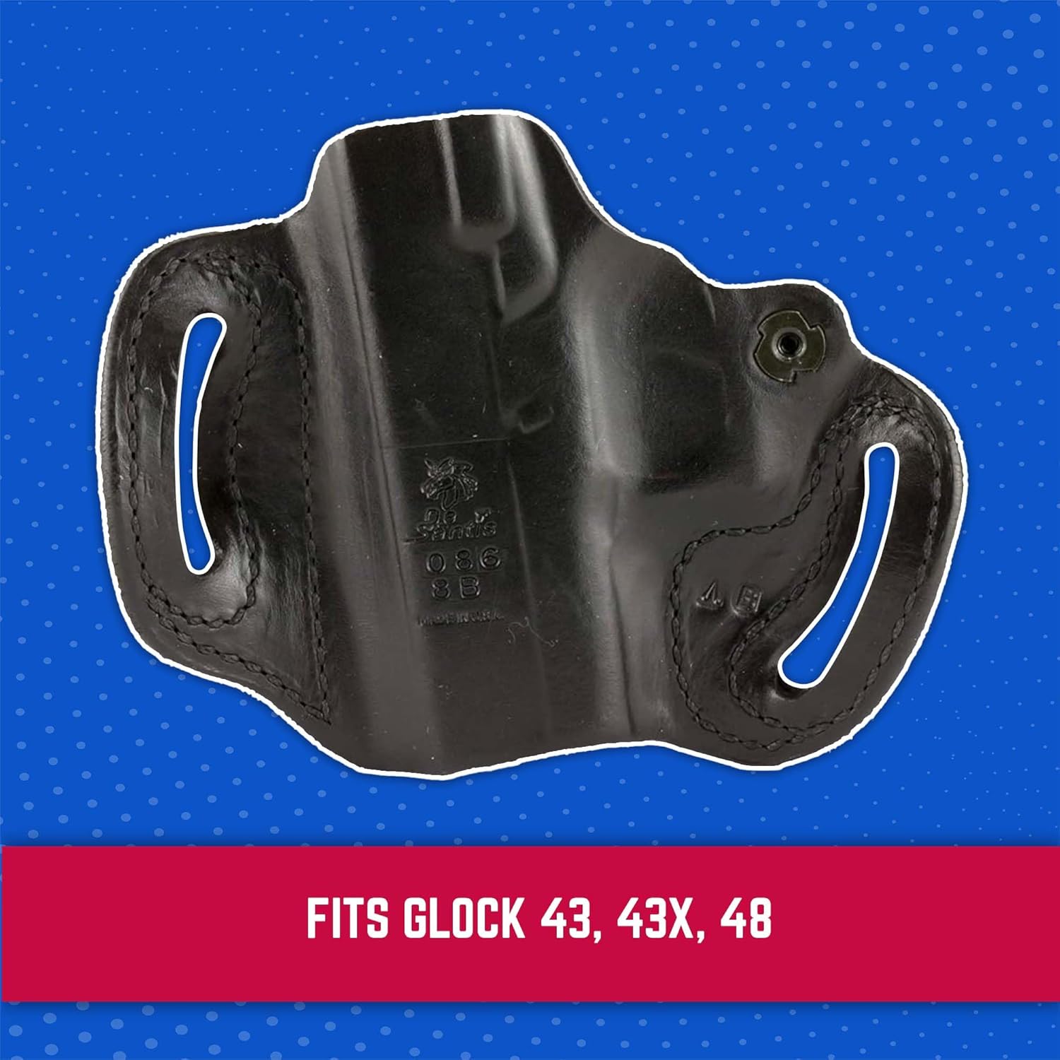 DeSantis Mini Slide Holster - OWB Gun Holster, Belt Slide Leather Holster for Pistols, Quick Draw, Fits the S&W M&P Shield 9/40, S&W M&P Shield M2.0 9/40, S&W M&P 9 Shield Plus- Right Hand Draw, Black