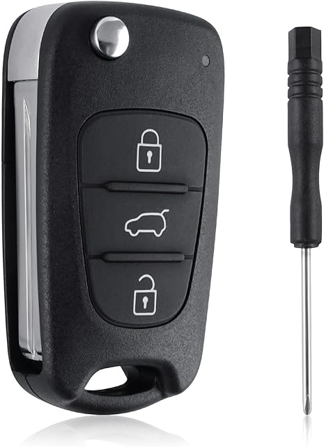 Bahan alamy Obudowa kluczyka samochodowego z 3 przyciskami, pilot zdalnego sterowania, obudowa kluczyka samochodowego do Hyundai i10, i20, i30, ix20, ix35 i Kia Ceed Soul Sportage Venga