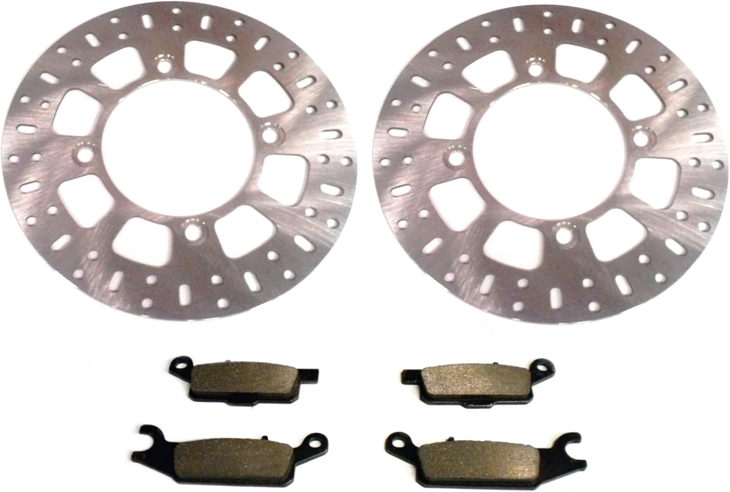 Performance Front Brake Rotor Set with Pads for Yamaha 1HP-F582T-00-00, Left & Right, Optimal Braking, Quality Tested, Quiet Operation, Precision Balanced, Corrosion Resistant, ATVPC