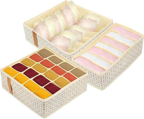 FYY Organizadores de cajones para ropa, organizador de cajones de ropa interior, calcetines, organizadores de cajones plegables de tela, cajas de