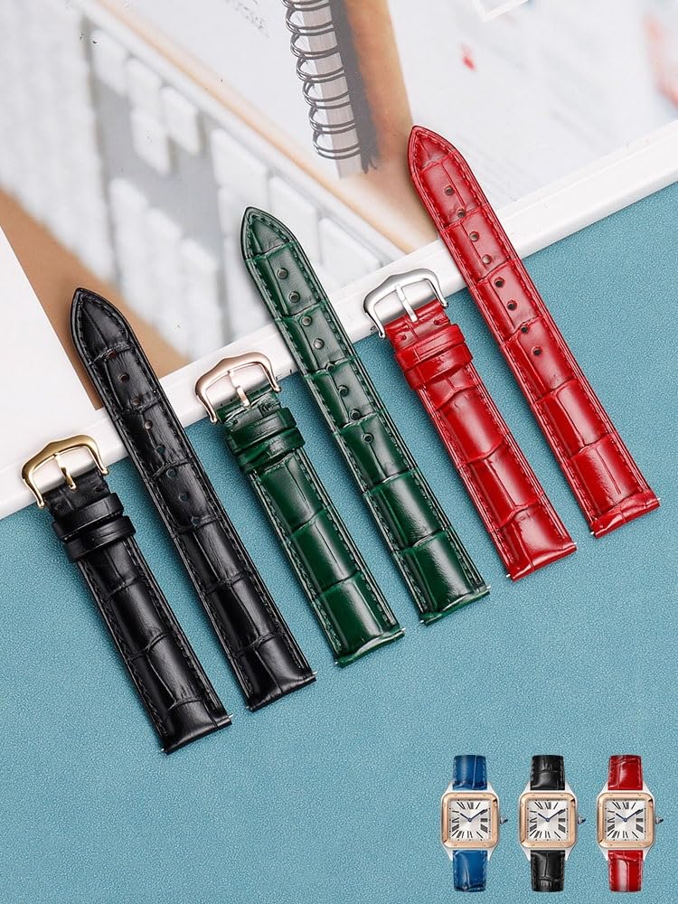 Cinturini in pelle con fibbie ad ardiglione adatti per orologi Cartier Tank Dumont Santos da uomo e da donna