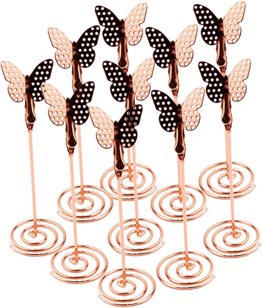 10pcs Tabletop Sign Holder Place Card Holders Photo Clip Stands for Wedding Anniversaries