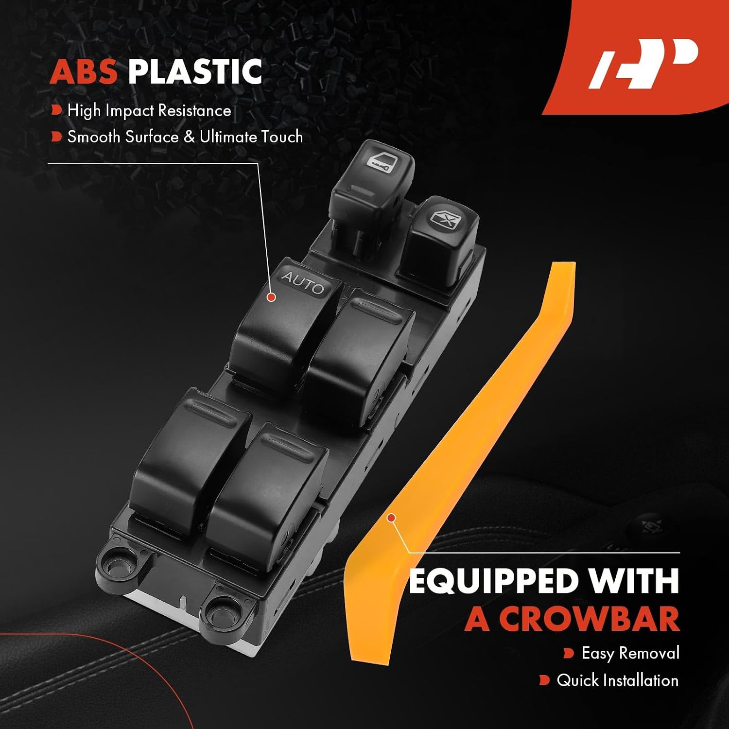 A-Premium Master Power Window Switch Compatible with Nissan Altima 2002 2003 2004 2005 2006, with Only Driver Auto Down, Front Left Driver Side, Replace# 254018J005