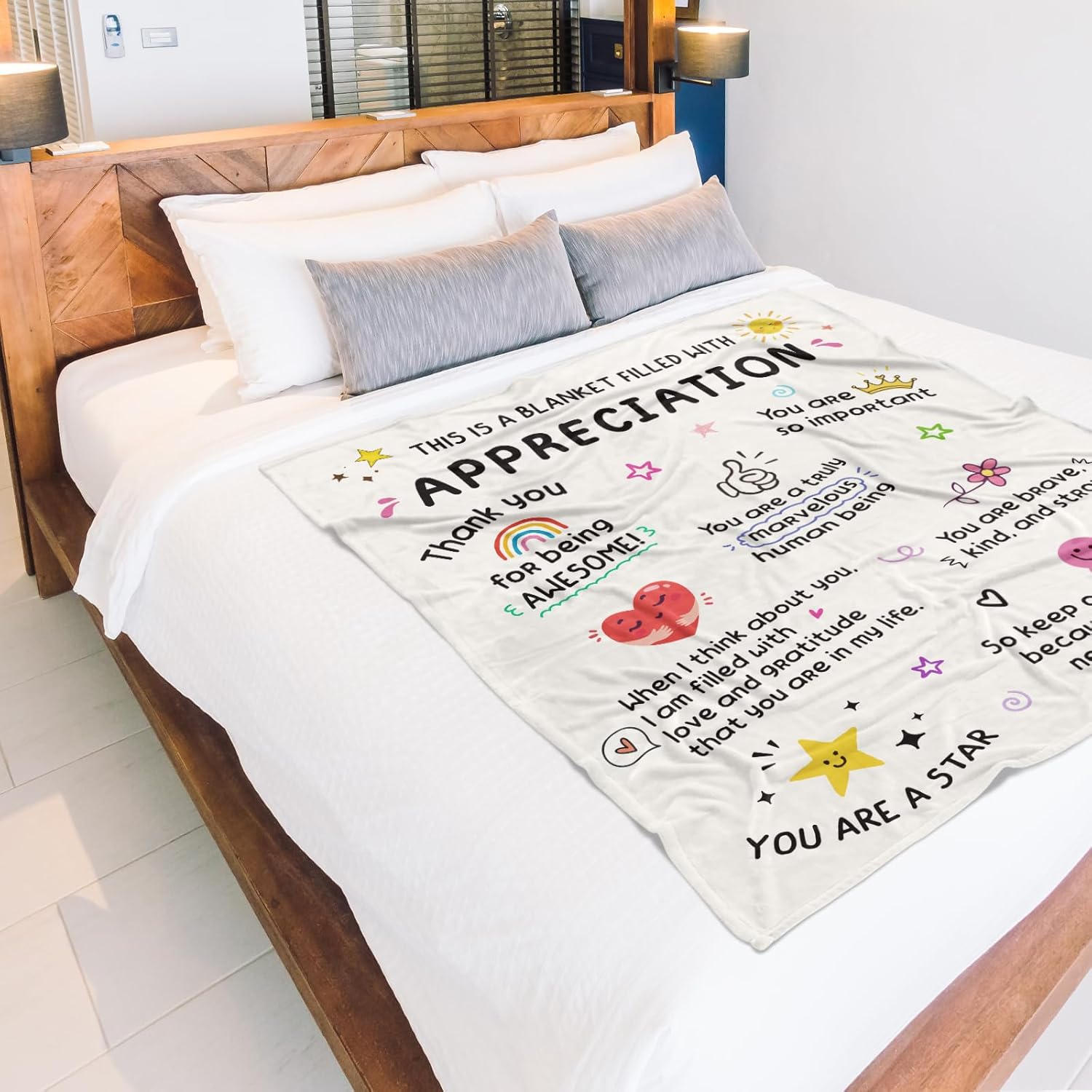 Craftique Thank You Gifts for Women, Men, Friend, Appreciation Blanket, Appreciation Gifts for Employee Coworker Teacher Counselor Paraprofessional Volunteer, Inspirational Quote Gift - Image 3