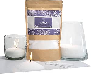 BESOULS Velas de arena | Kit para hacer velas Perladas 500gr | Cera para velas Vegetal | REGALO 10 Mechas | Sin Parafina ni Tóxicos | Personalizable y Recargable | Disfruta de120 Horas de Luz (500gr)