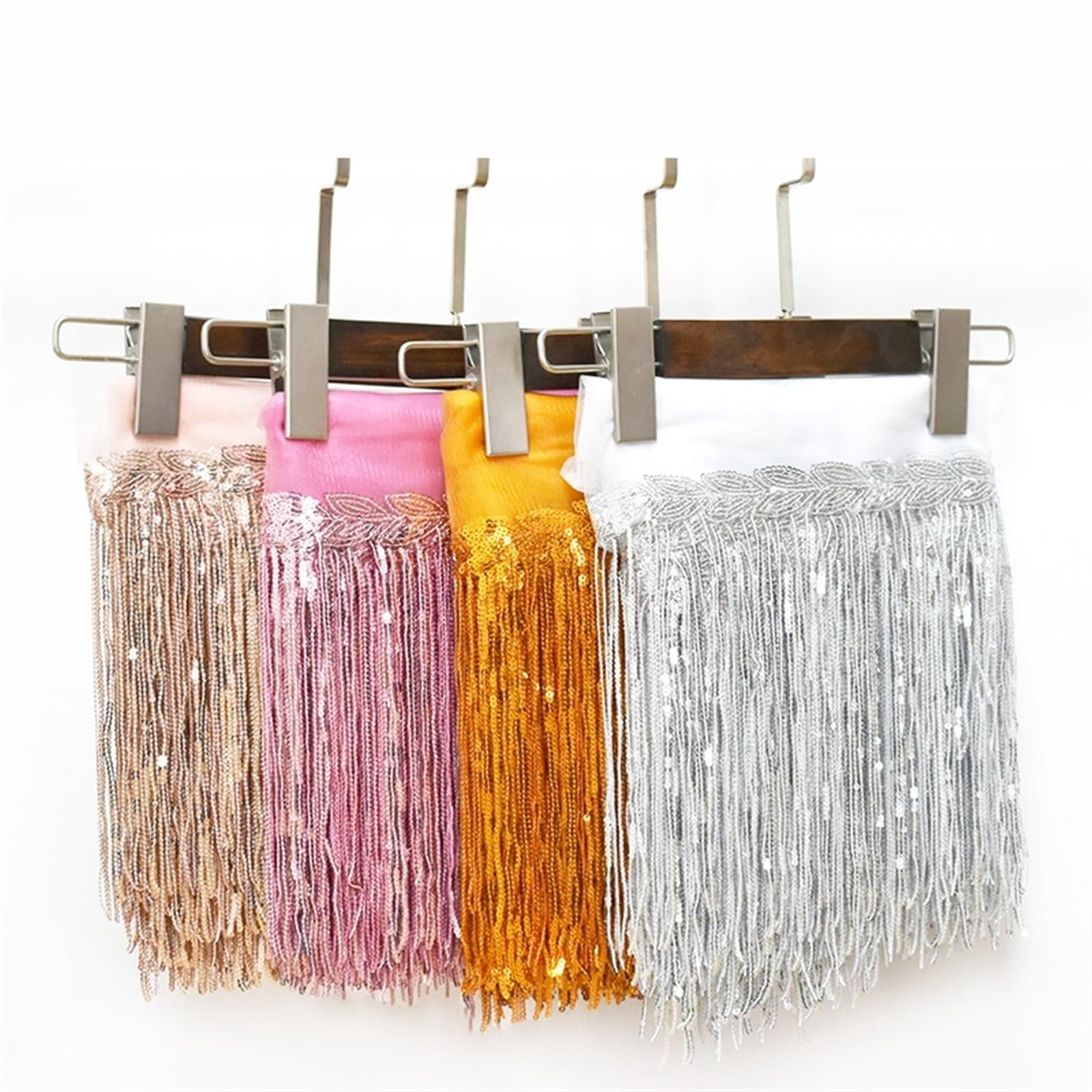 Fransenborte 1–10 Yards Meetee 18 cm Pailletten-Fransenbesatz, Quaste, glitzernde Spitzenfransen for Tanzkleidung, Kleider, dekoratives DIY-Nähzubehör