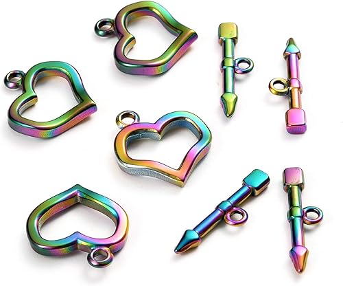 Miniatura 9 de Pandahall - Juego de 50 cierres de palanca de acero inoxidable, cierre de barra en T dorada para collares, pulseras, joyería