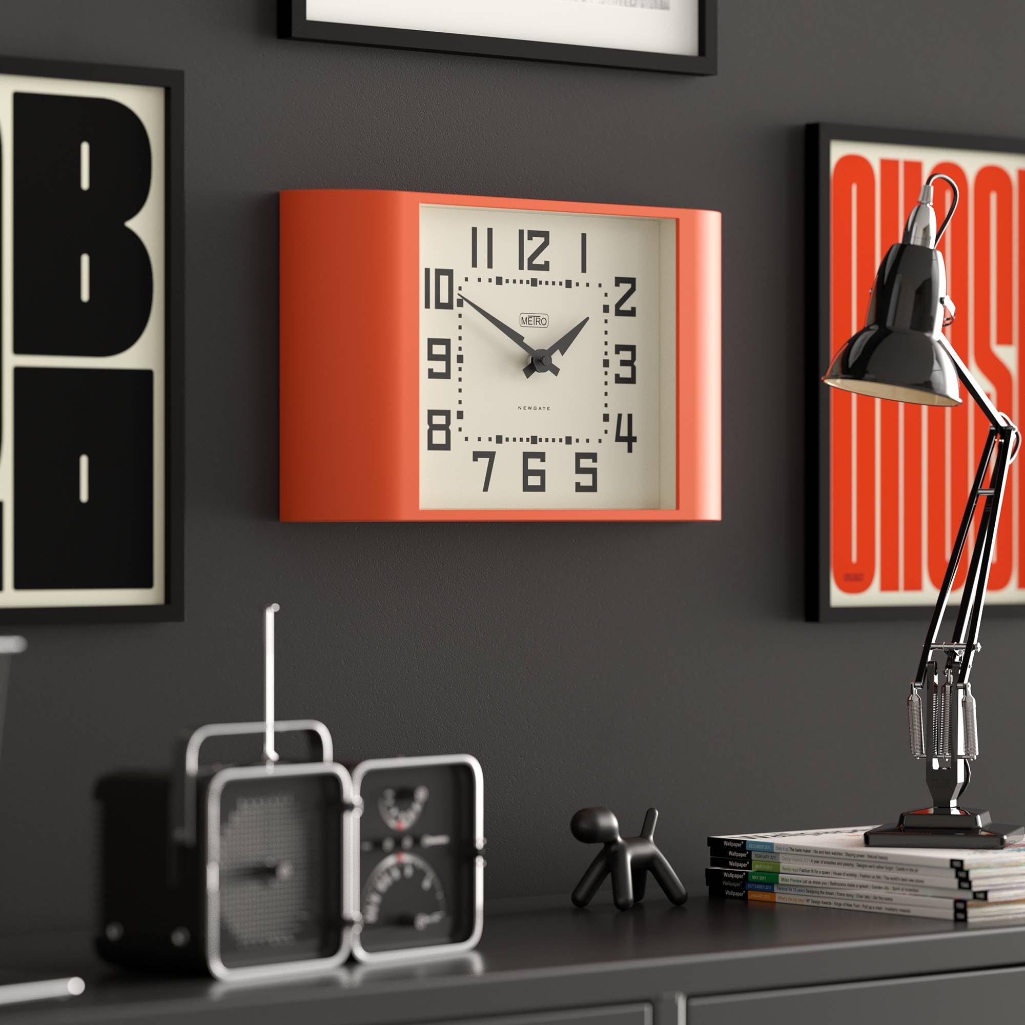 Amazon.com: NEWGATE® Metro Clock | Retro wall Clock | 17 inch Wide