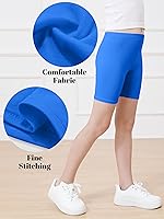 Vista 2 de Resinta Paquete de 6 pantalones cortos de ciclismo para niñas, ropa de verano, multicolor