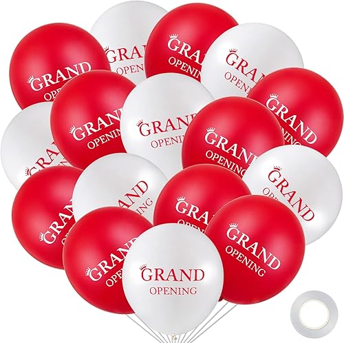 Miniatura 2 de Pancarta grande de gran apertura, 30 piezas de globos de látex de gran apertura, globos de látex de 12 pulgadas, 18 x 118 pulgadas, tienda