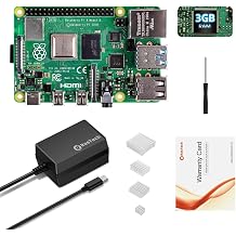 RasTech Raspberry Pi 4 Model B 3GB Basic Kit with Power Supply & Heatsinks