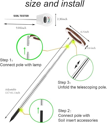 Miniatura 20 de yadoker Luz de cultivo de plantas, luz LED de espectro completo para plantas de interior, altura ajustable, temporizador automático, bajo voltaje