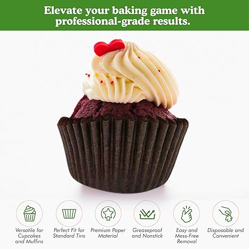 Vista 170 de Regency Wraps Vasos para hornear de grado profesional a prueba de grasa, paquete de 40 unidades, revestimientos estándar, lunares azul cobalto