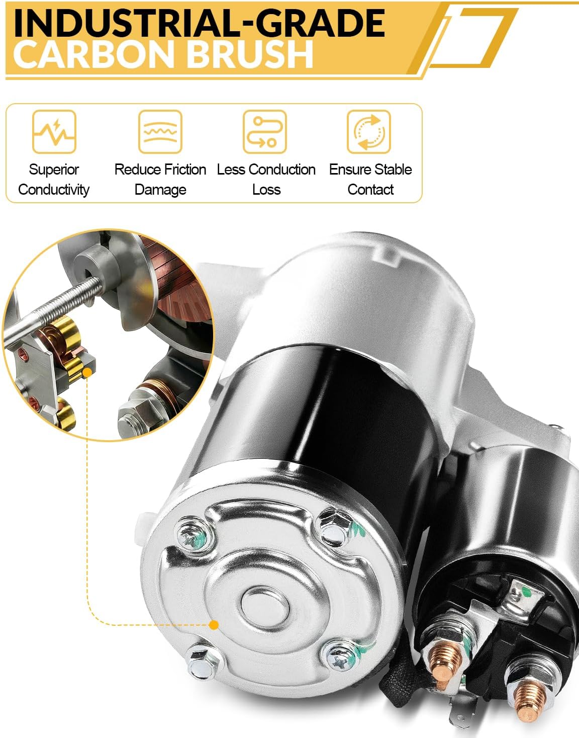 AATEE 56044735AB Starter Motor for:-Jeep Commander 2006-2009 4.7L V8, Grand Cherokee 2005-2009 4.7L V8,Liberty 2006-2007 3.7L V6 12V 1.2KW 10Teeth Motor Starter Replace# 410-48130 M000T32971 M0T31572