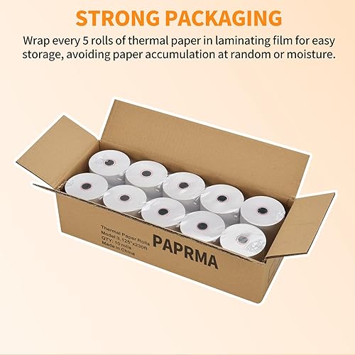 Miniatura 6 de Rollos de papel térmico de 3 18 pulgadas x 230 pies, rollos de papel térmico PAPRMA para caja registradora para máquina de tarjetas de crédito (20